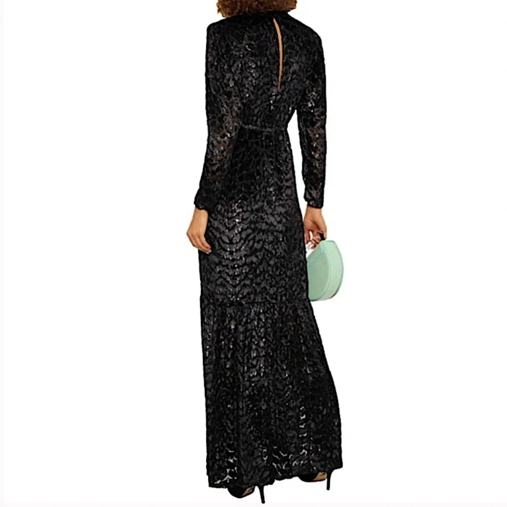 A.L.C. Black Lace Long Sleeve Maxi Dress - Picture 3 of 10